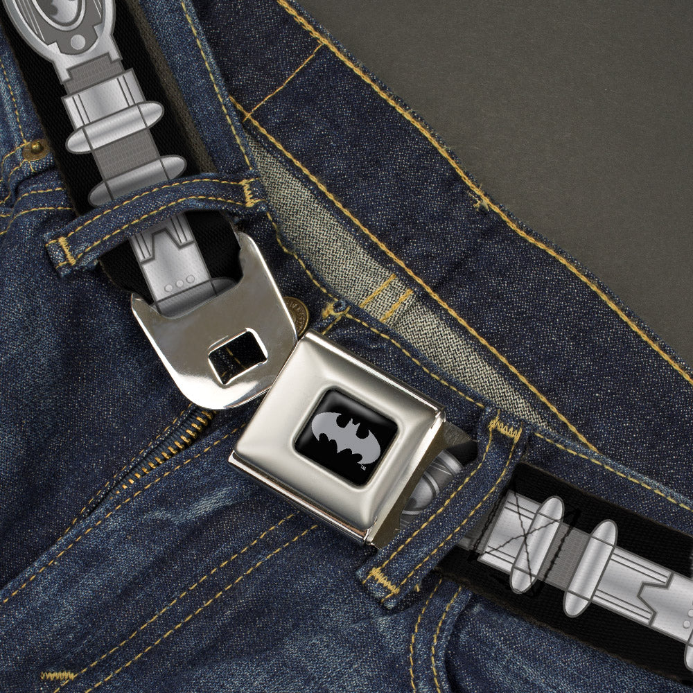 Batman Black Silver Seatbelt Belt