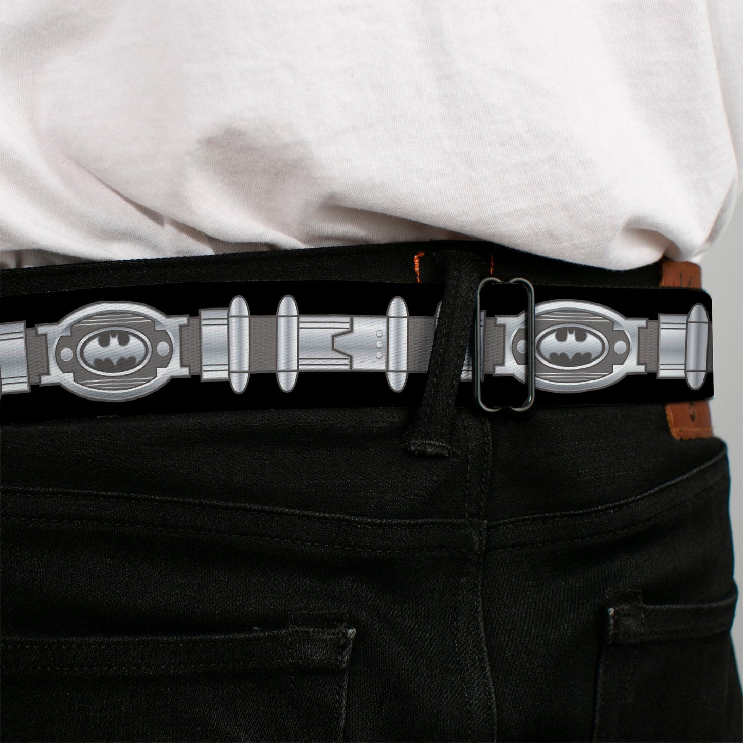 Batman Black Silver Seatbelt Belt