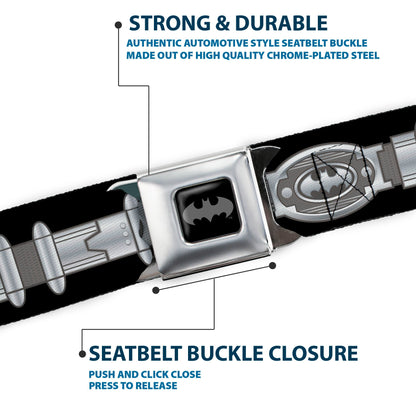 Batman Black Silver Seatbelt Belt