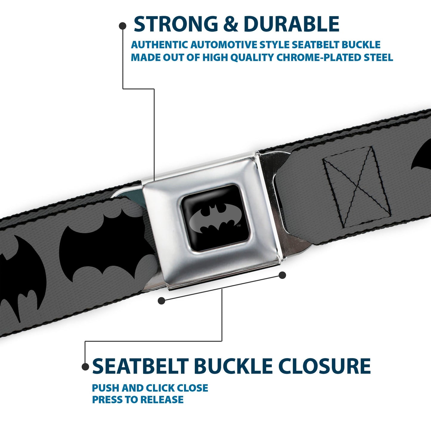 Batman Bat Logo Seatbelt Belt