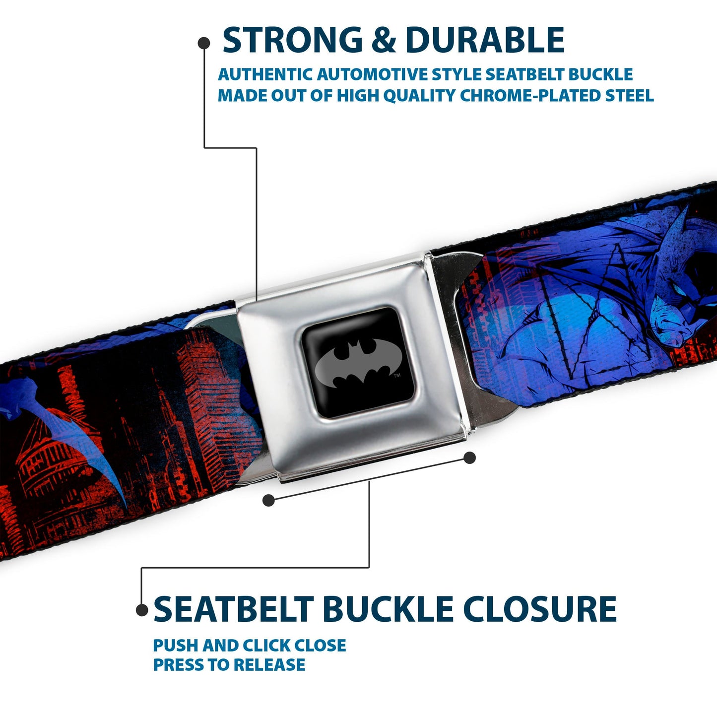 Batman Buildings Seatbelt Belt