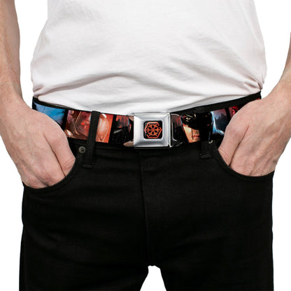 Batman Arkham City Snowflake Full Color Black Red Seatbelt Belt