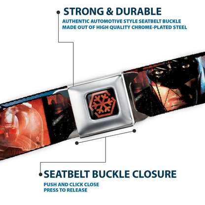 Batman Arkham City Snowflake Full Color Black Red Seatbelt Belt