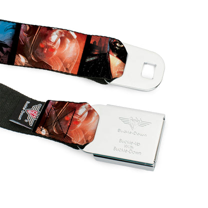 Batman Arkham City Snowflake Full Color Black Red Seatbelt Belt