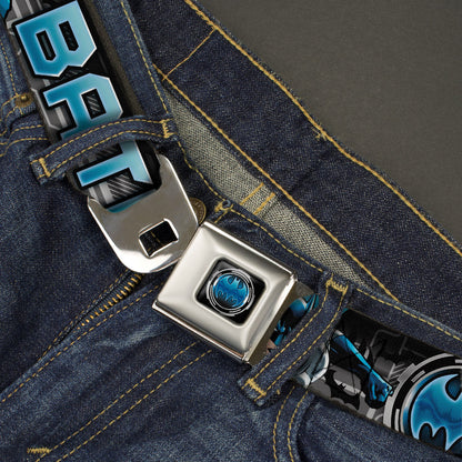 Bat Signal Full Color Black Gray Blues Seatbelt Belt