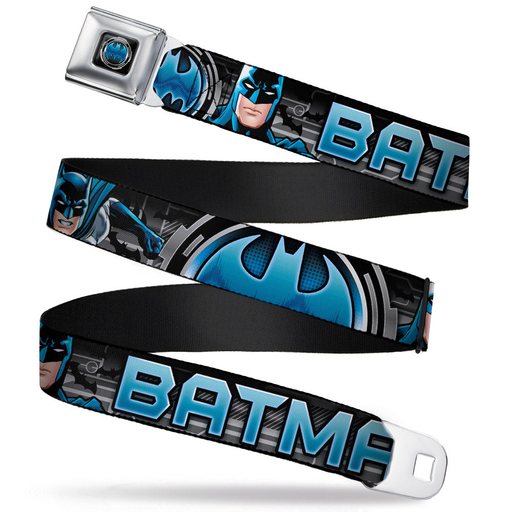 Bat Signal Full Color Black Gray Blues Seatbelt Belt