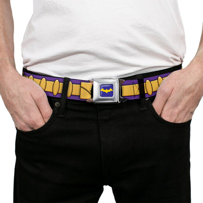 Batgirl Bat Logo Full Color Purple Gold Seatbelt Belt
