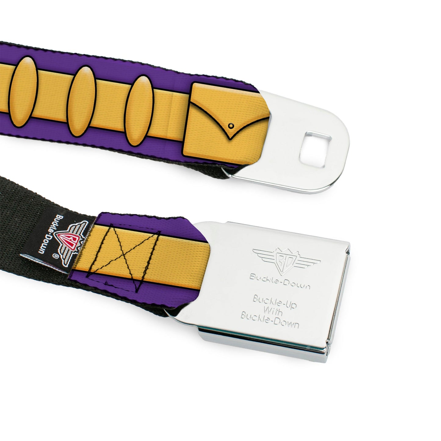 Batgirl Bat Logo Full Color Purple Gold Seatbelt Belt