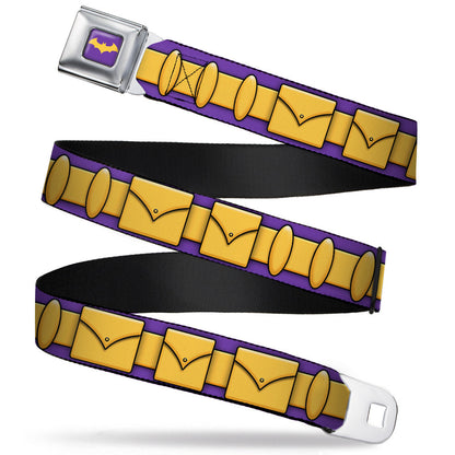 Batgirl Bat Logo Full Color Purple Gold Seatbelt Belt