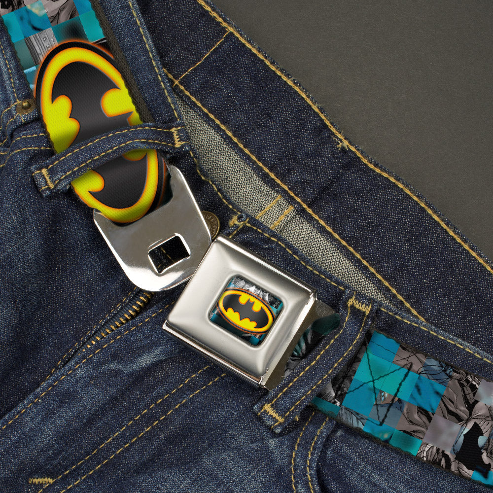 Batman Detective Comics Bat Shield Glow Checkers Seatbelt Belt