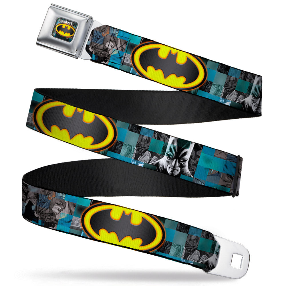 Batman Detective Comics Bat Shield Glow Checkers Seatbelt Belt