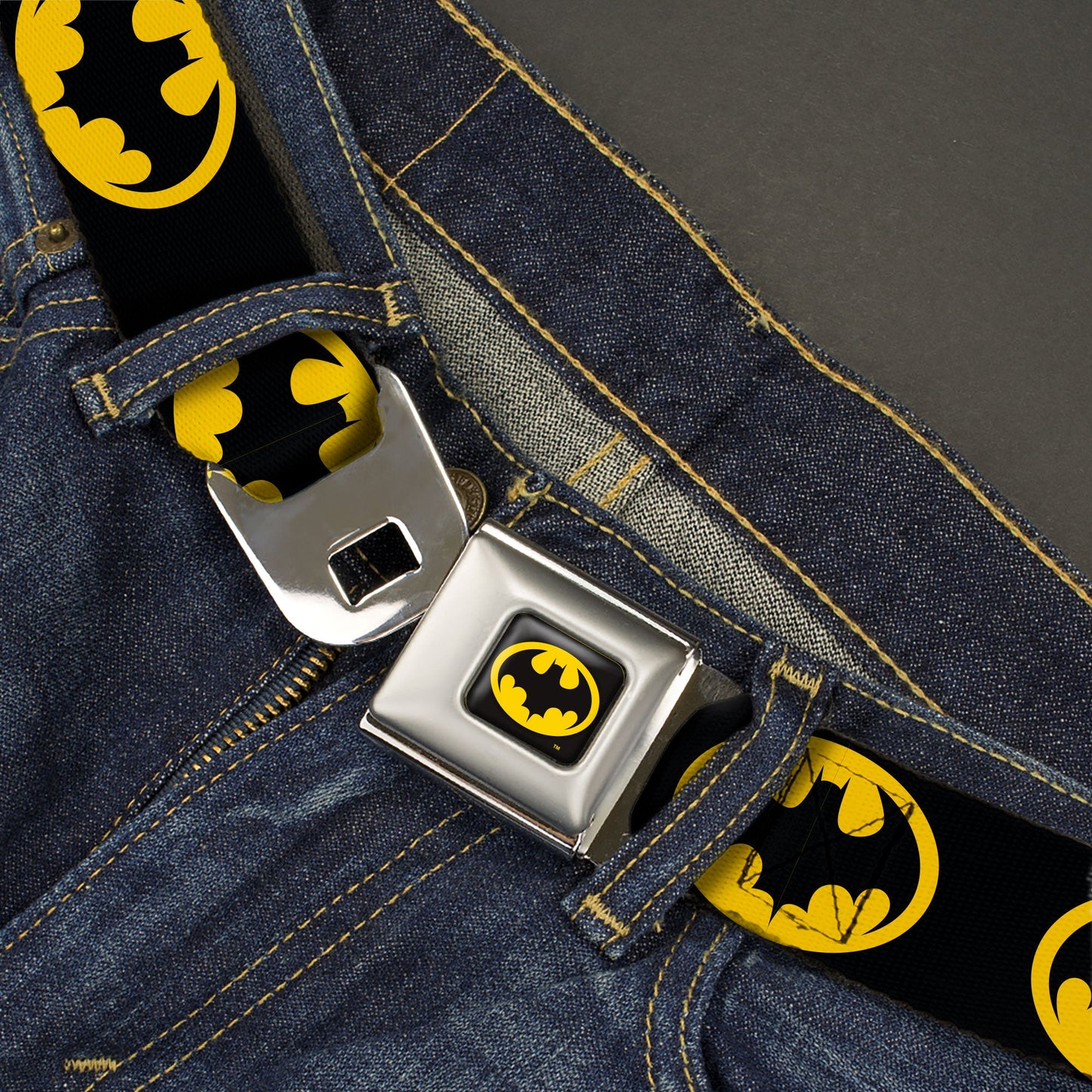 Batman 1989 Logo Full Color  Seatbelt Belt
