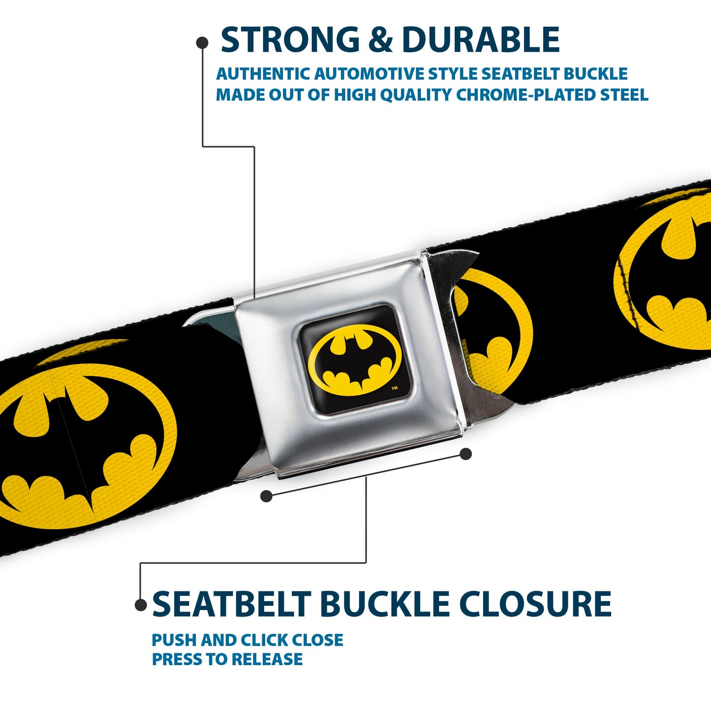 Batman 1989 Logo Full Color  Seatbelt Belt