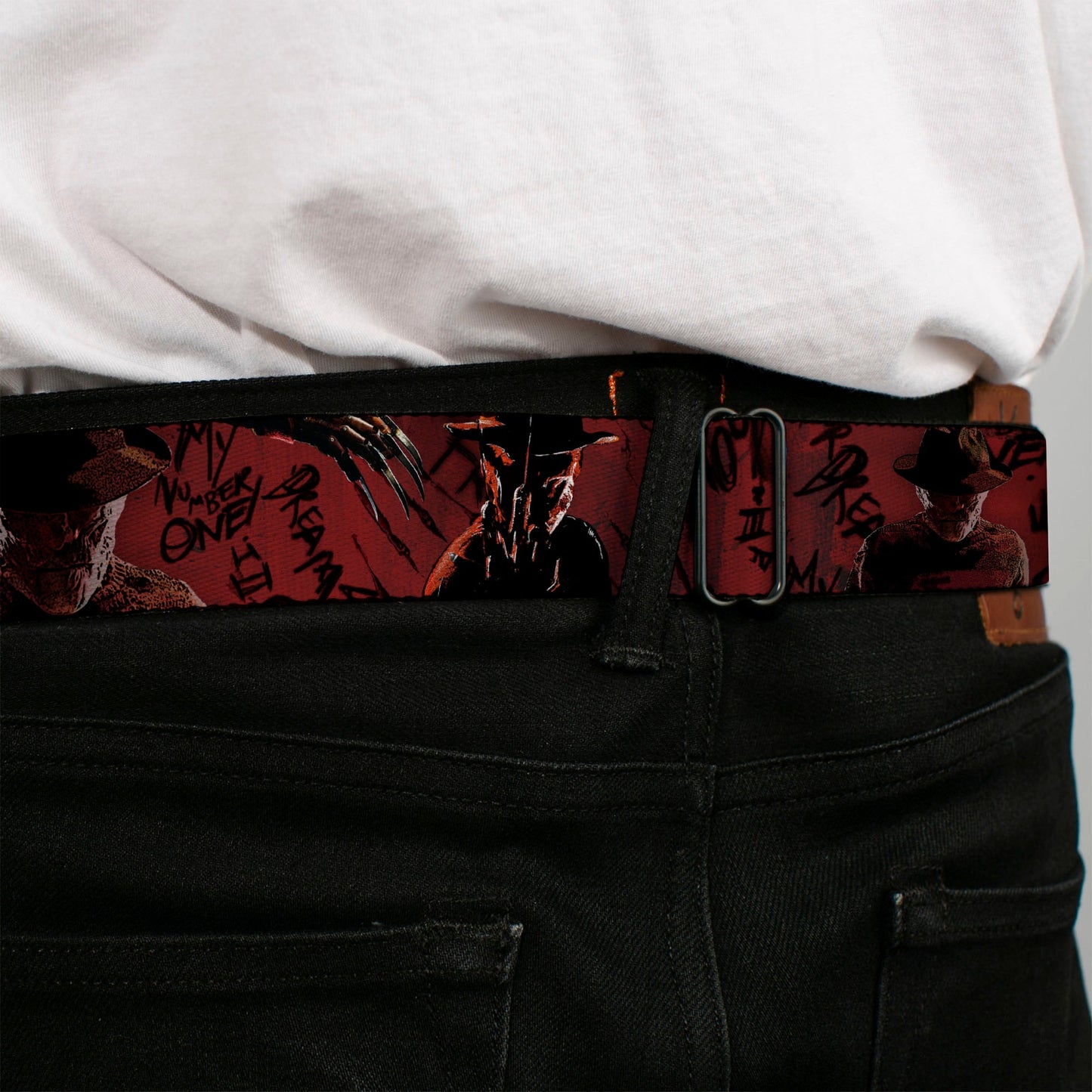 Nightmare On Elm Street Freddy Logo Full Color Seatbelt Belt
