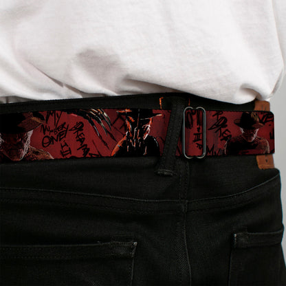Nightmare On Elm Street Freddy Logo Full Color Seatbelt Belt