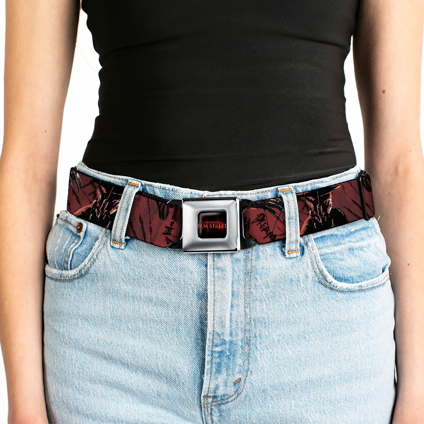 Nightmare On Elm Street Freddy Logo Full Color Seatbelt Belt