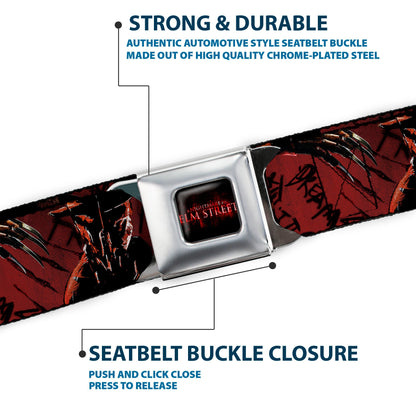 Nightmare On Elm Street Freddy Logo Full Color Seatbelt Belt