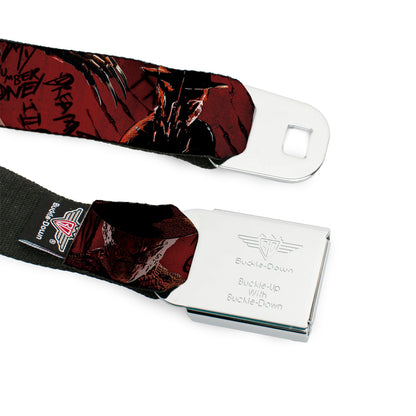 Nightmare On Elm Street Freddy Logo Full Color Seatbelt Belt