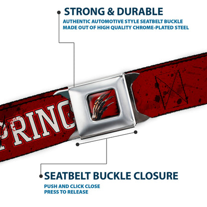 Nightmare On Elm Street Freddy's Blade Hand Blood Splatter Seatbelt Belt