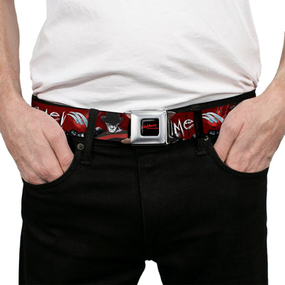 Nightmare On Elm Street Blood Splatter Reds Seatbelt Belt