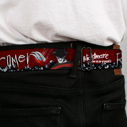 Nightmare On Elm Street Blood Splatter Reds Seatbelt Belt