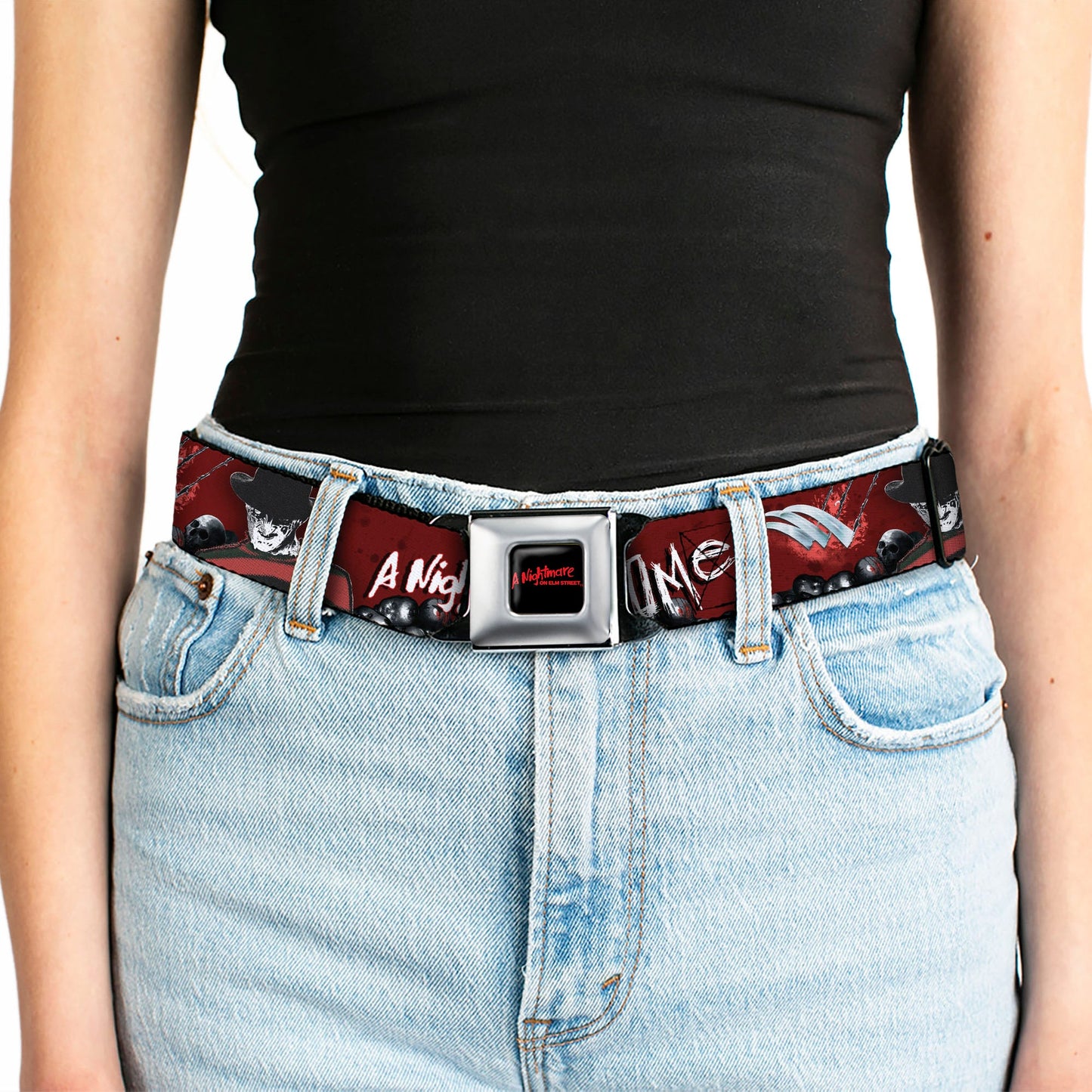 Nightmare On Elm Street Blood Splatter Reds Seatbelt Belt