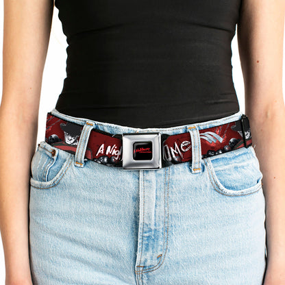 Nightmare On Elm Street Blood Splatter Reds Seatbelt Belt