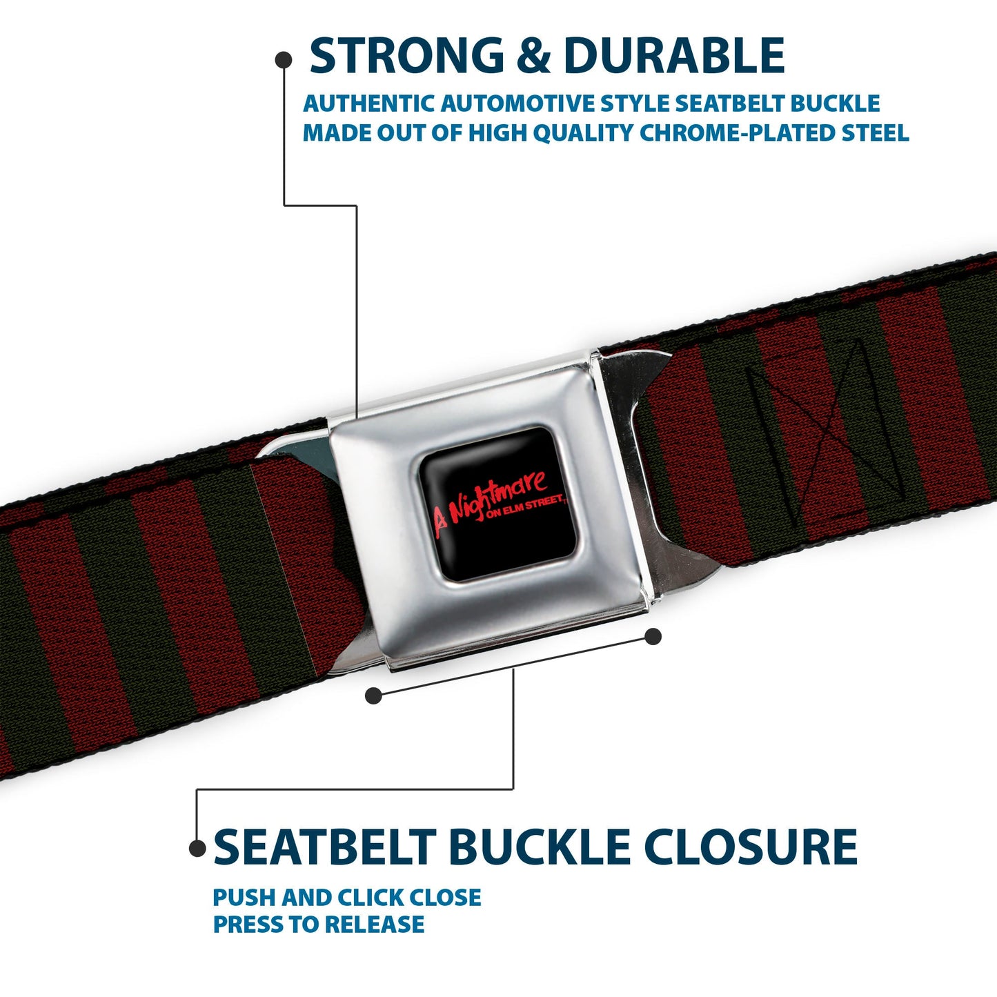 Nightmare on Elm Street Freddy Krueger Sweater Stripes Seatbelt Belt