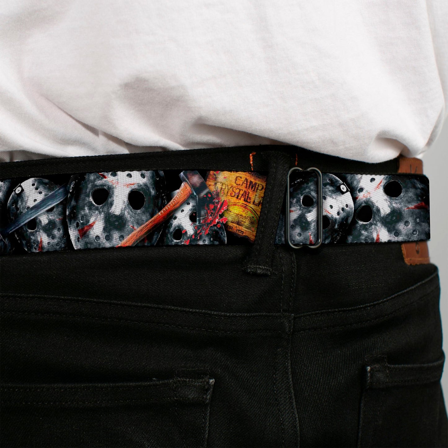 Friday The 13th Jason Mask Camp Crystal Seatbelt Belt