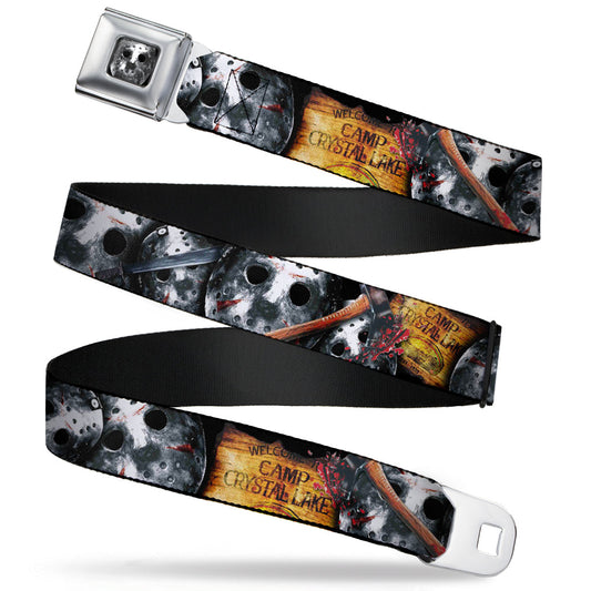 Friday The 13th Jason Mask Camp Crystal Seatbelt Belt