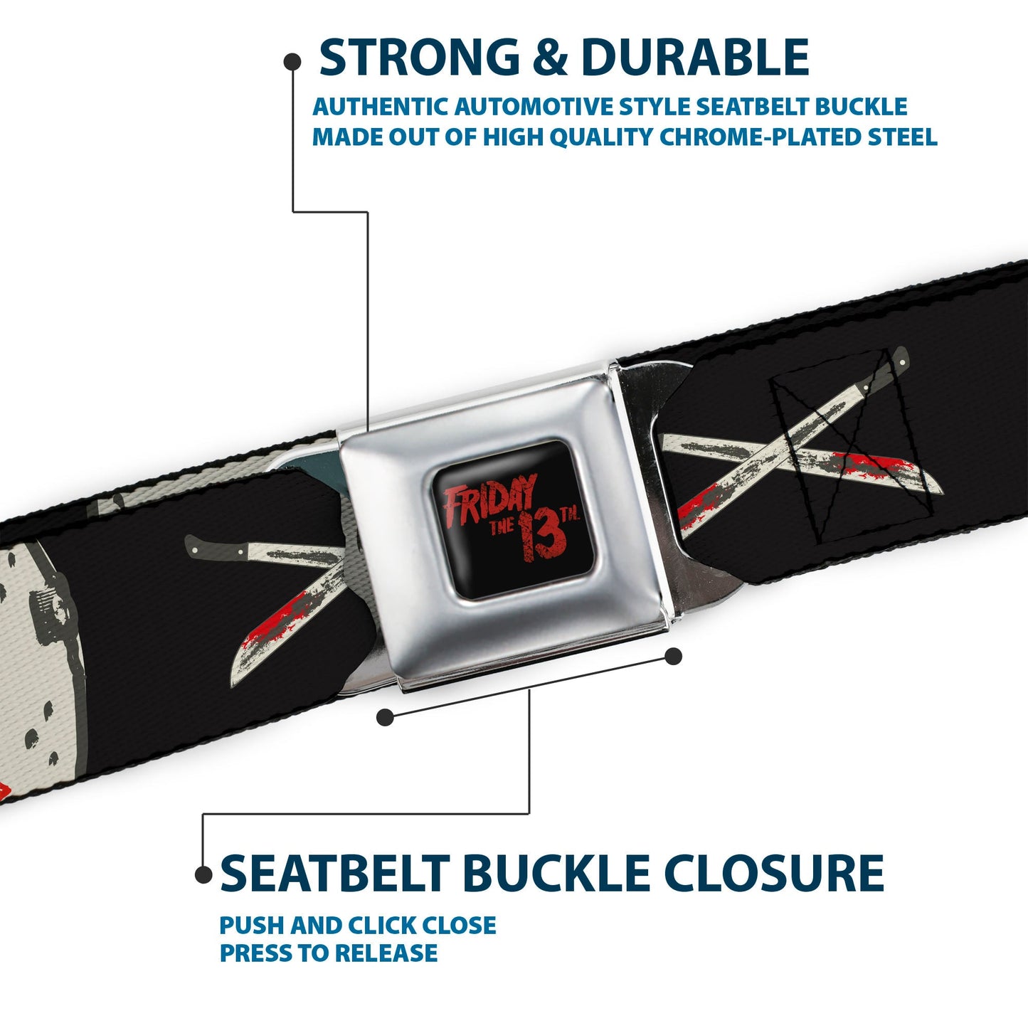 Friday The 13th Jason Voorhees Mask Seatbelt Belt