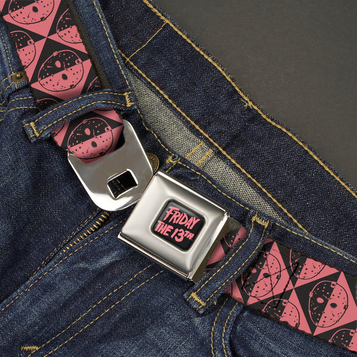 Friday The 13th Jason Voorhees Diamond Split Seatbelt Belt