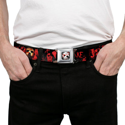 Friday The 13th Jason Mask 5 Hand Prints Seatbelt Belt