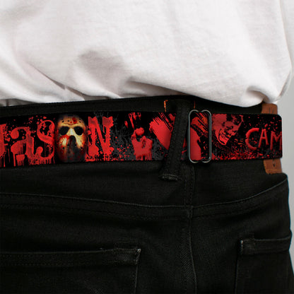 Friday The 13th Jason Mask 5 Hand Prints Seatbelt Belt