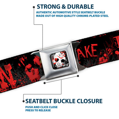 Friday The 13th Jason Mask 5 Hand Prints Seatbelt Belt