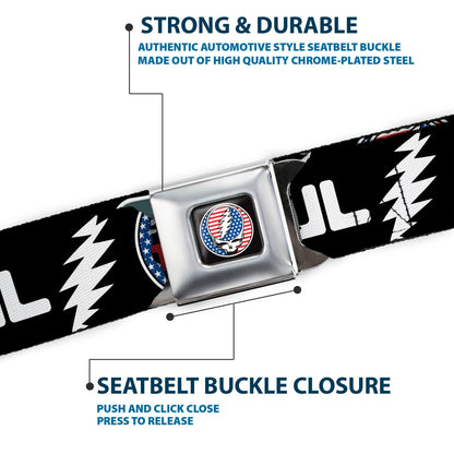 Grateful Dead Steal Your Face Stars and Stripes Logo Seatbelt Belt
