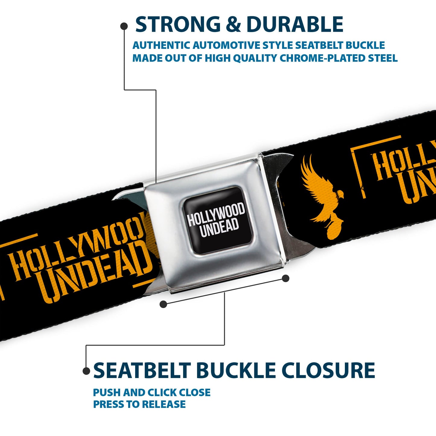 Hollywood Undead Text Logo Seatbelt Belt