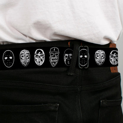 Hollywood Undead Mask Icons Scattered Seatbelt Belt