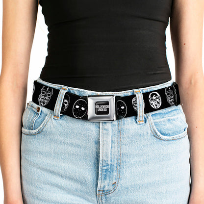 Hollywood Undead Mask Icons Scattered Seatbelt Belt
