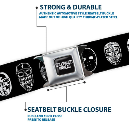 Hollywood Undead Mask Icons Scattered Seatbelt Belt