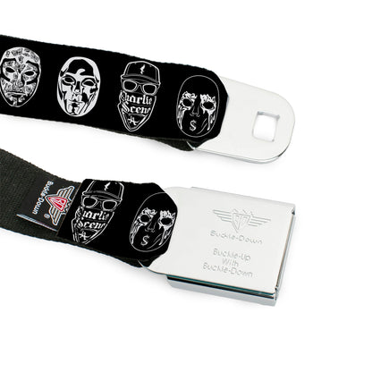 Hollywood Undead Mask Icons Scattered Seatbelt Belt