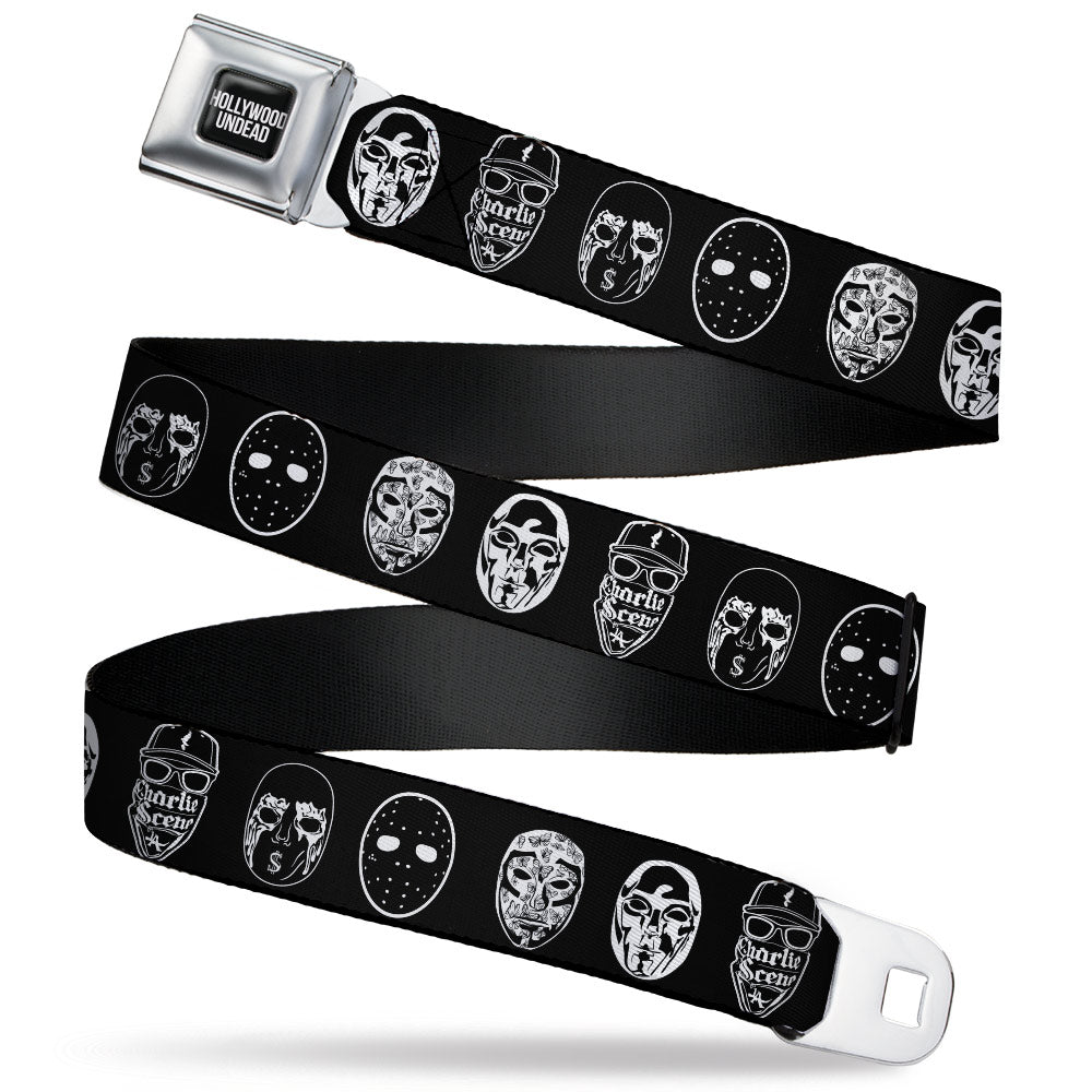 Hollywood Undead Mask Icons Scattered Seatbelt Belt