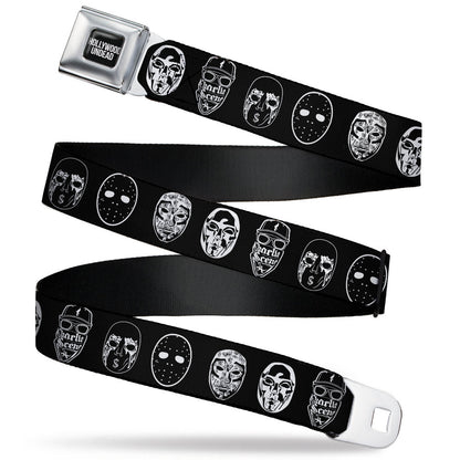 Hollywood Undead Mask Icons Scattered Seatbelt Belt