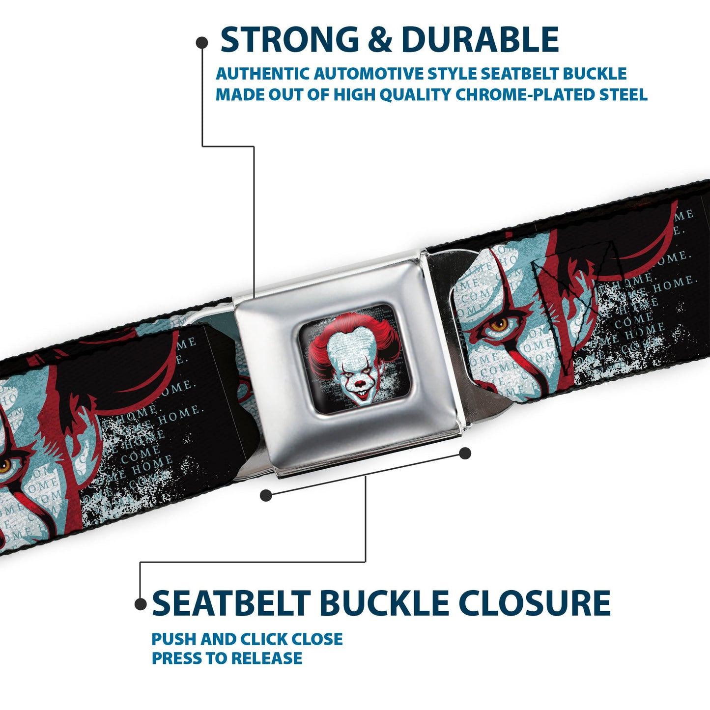 It Chapter Two Pennywise Face Full Seatbelt Belt