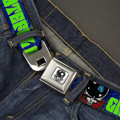 Grateful Dead Space Your Face Silver Black Seatbelt Belt