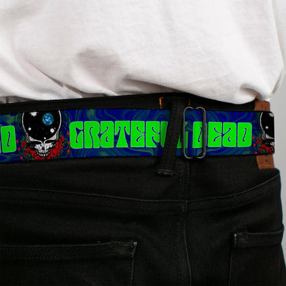 Grateful Dead Space Your Face Silver Black Seatbelt Belt