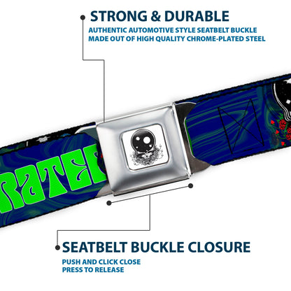 Grateful Dead Space Your Face Silver Black Seatbelt Belt