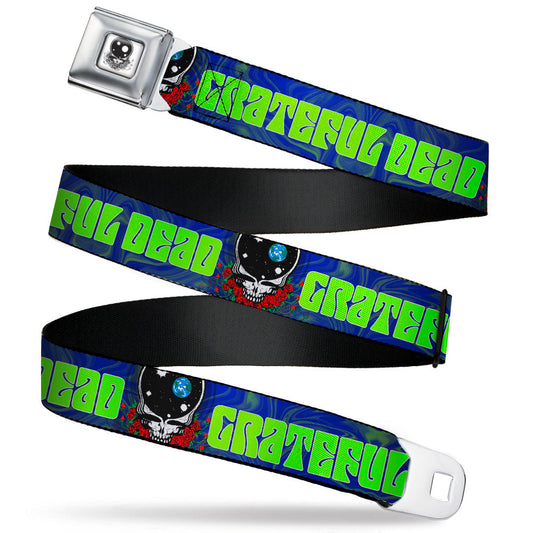 Grateful Dead Space Your Face Silver Black Seatbelt Belt