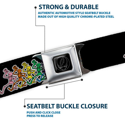 Grateful Dead Dancing Skeletons Black Seatbelt Belt