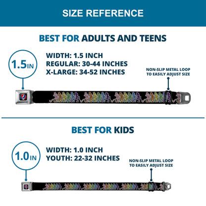 Grateful Dead Dancing Skeletons Black Seatbelt Belt